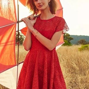Maeve coral hanky hem asymmetric dress